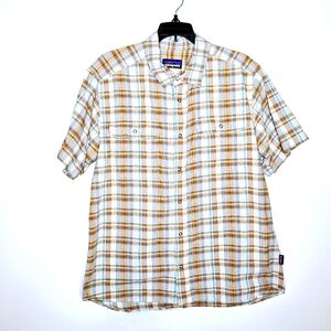 Patagonia brand "The  Plaid with the Pearl Snap." Men's shirt size large.